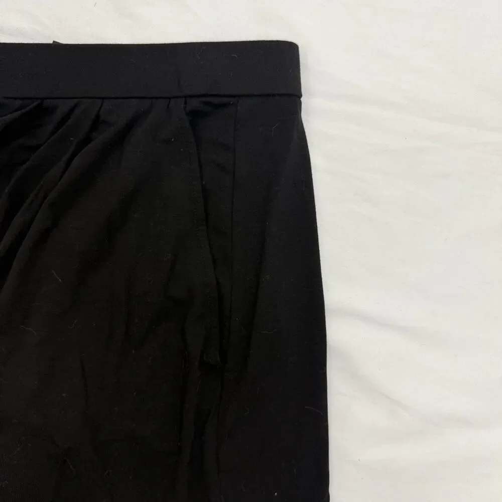 EILEEN FISHER Jersey Pleated Pocket Skort Petite PS Black Mini Drapey EUC A2